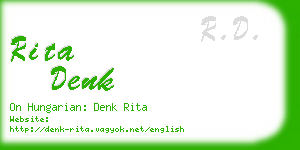 rita denk business card